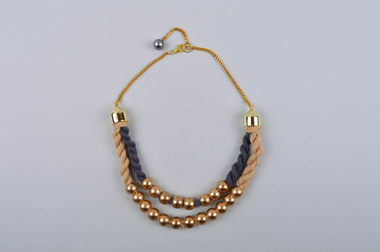 Stylish beaded necklace gold color necklace handmade necklace fashion jewelry photo 2