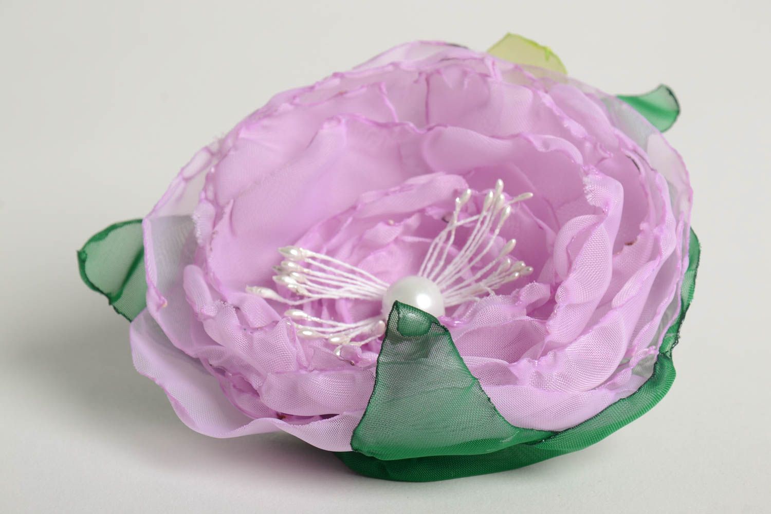 Handmade Blume Haarspange handgemachter Schmuck Accessoire für Frauen grell toll foto 4