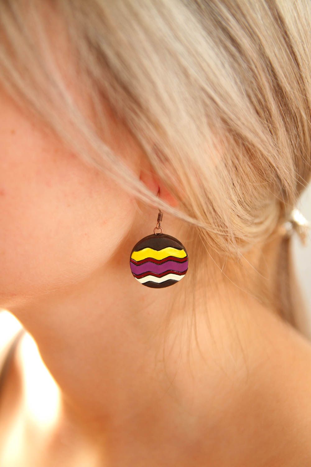 Handmade jewelry designer earrings round earrings fashion accessories for women photo 4