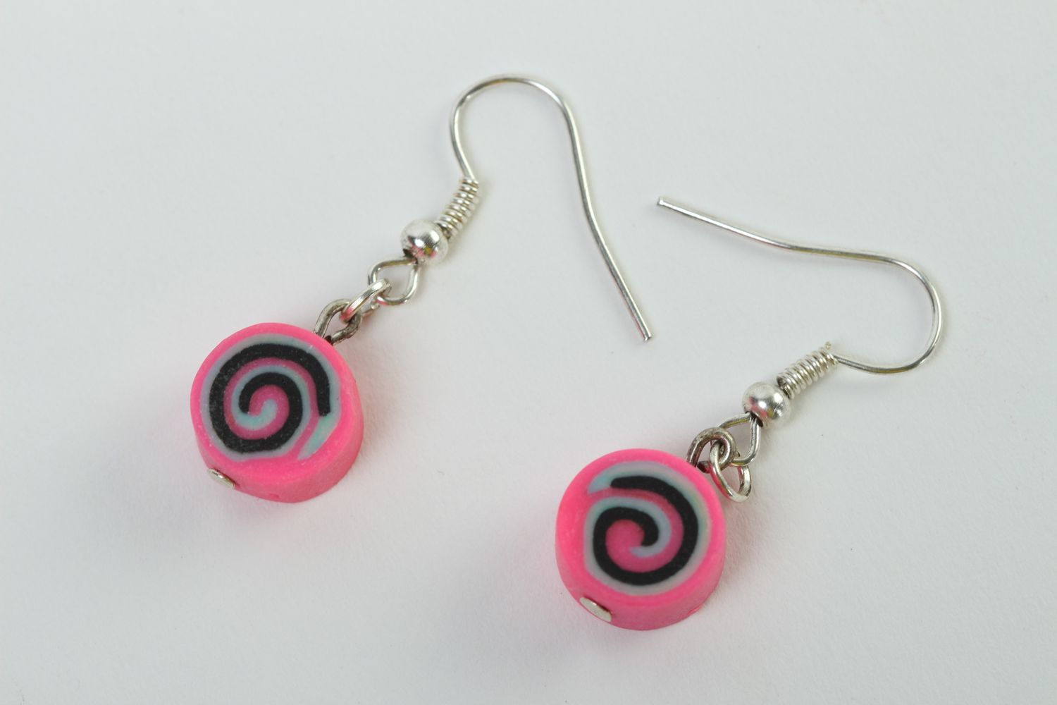 Handmade beautiful earrings pink fashionable earrings designer accessory photo 2