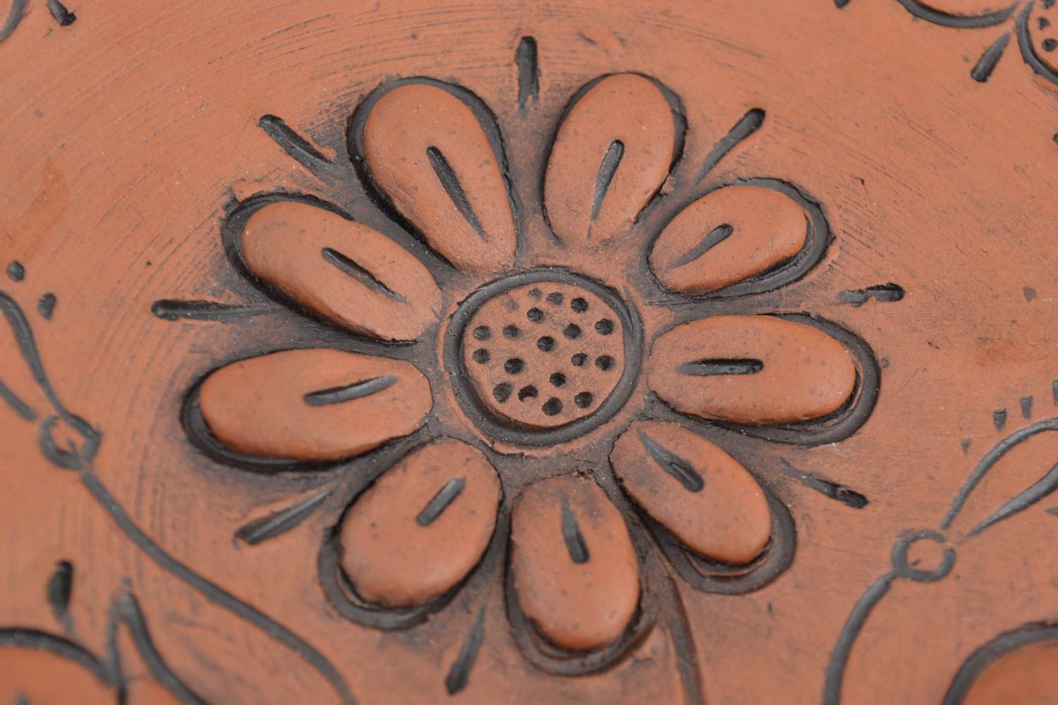 Keramischer Wandteller handmade mit Blumen Ornament schön für Haus Dekor  foto 3