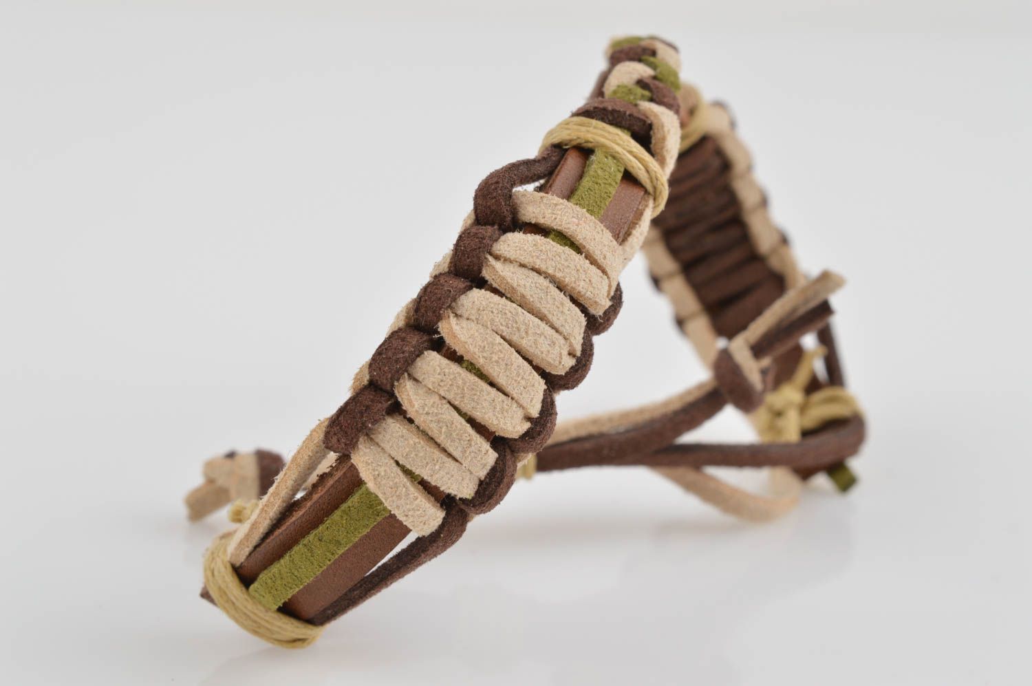 Handmade geflochtenes Leder Armband Designer Schmuck Accessoires für Frauen eng foto 4