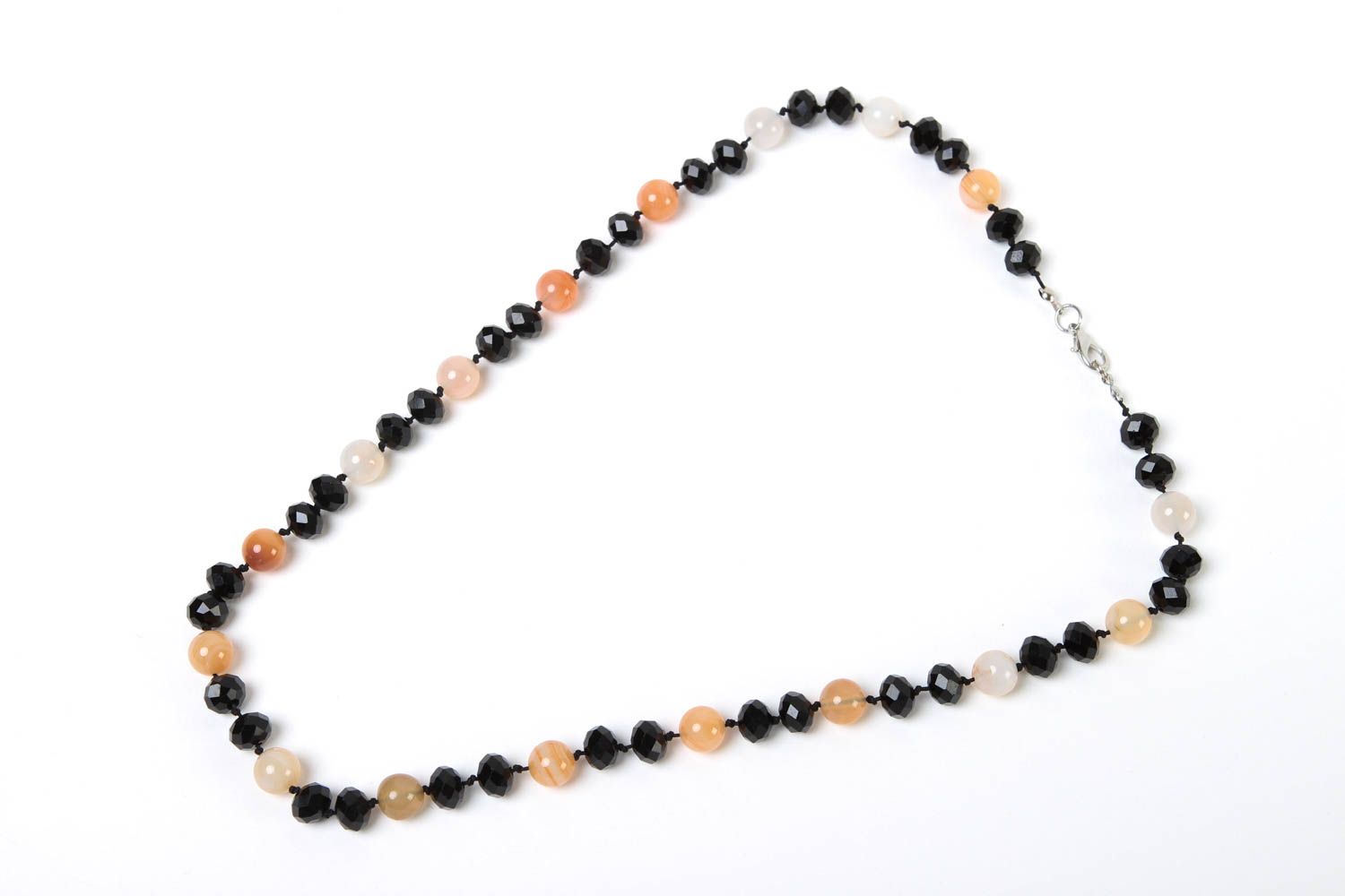 Handmade bead necklace unusual necklace stone jewelry designer accessory photo 2