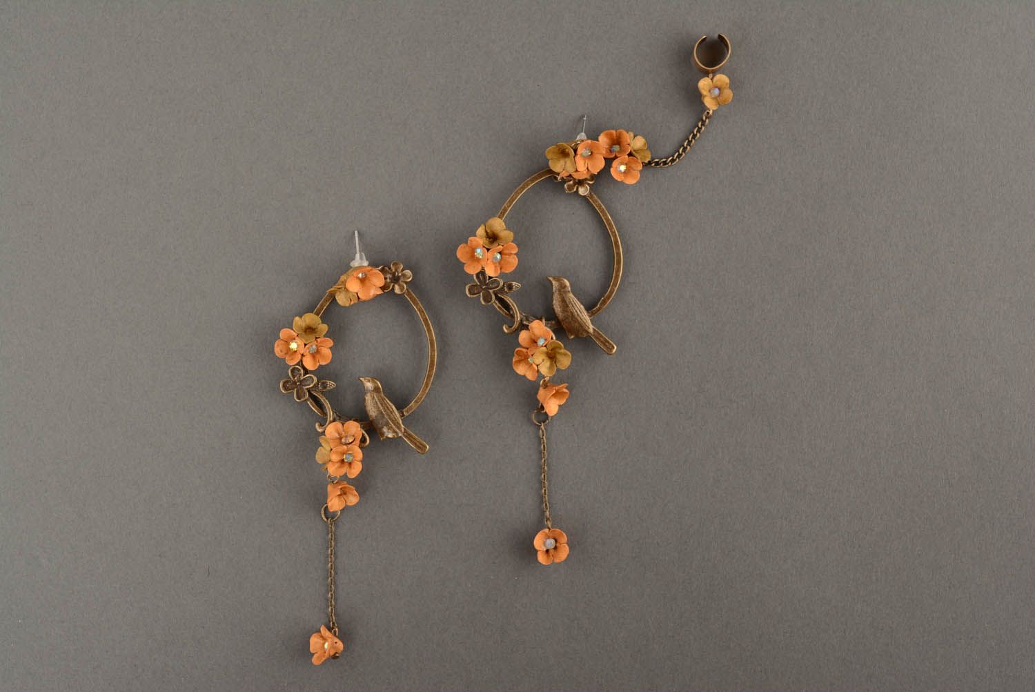 Handmade cuff earrings Autumn Song photo 2