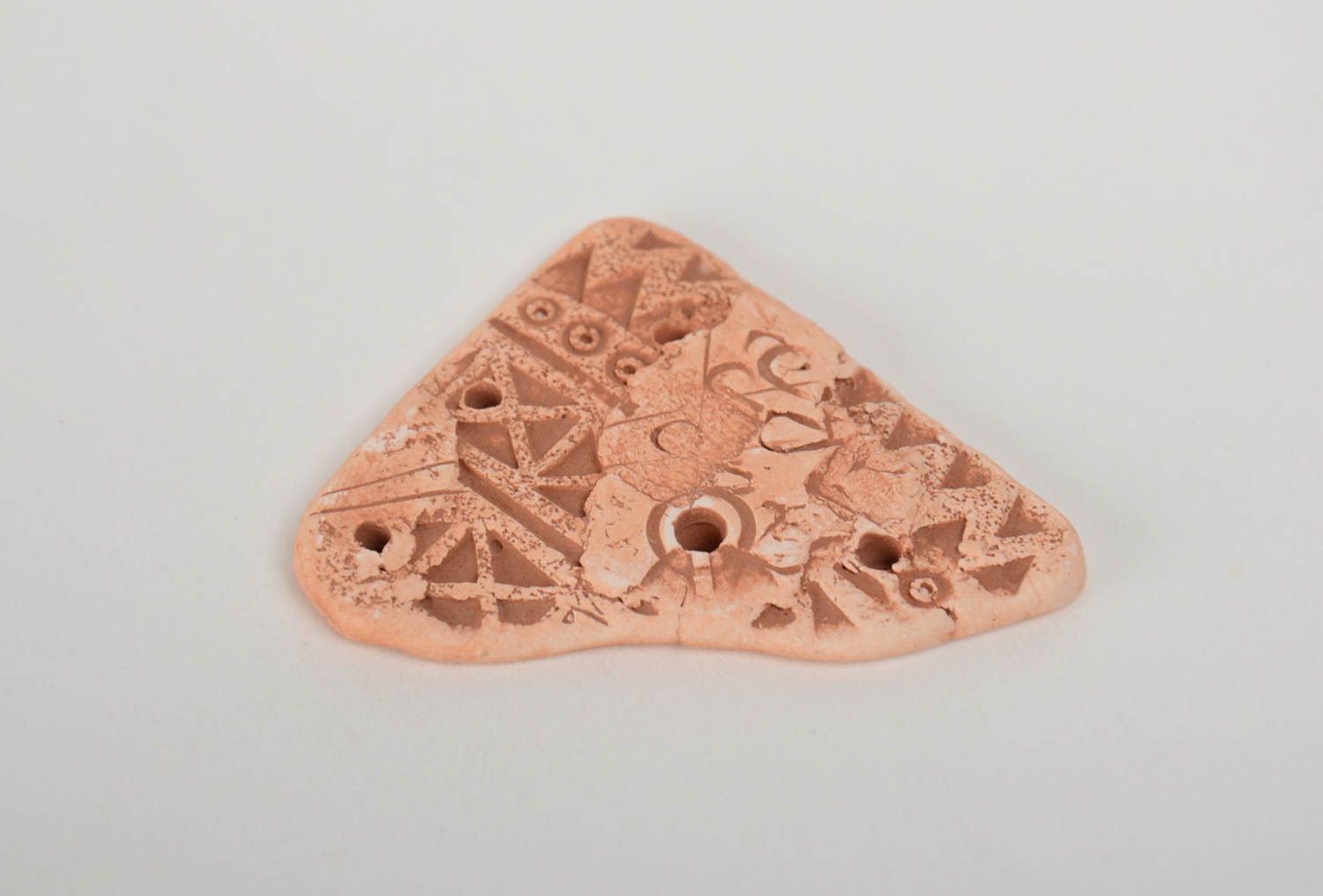 Beautiful handmade DIY clay blank for pendant making triangular photo 3