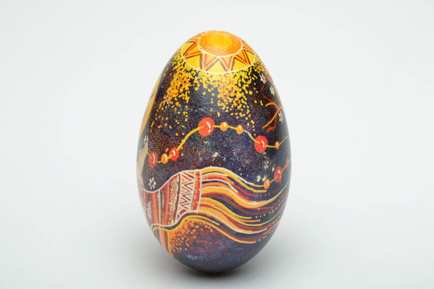 Joli oeuf de Pâques peint décoratif original fait main avec image de fille photo 3