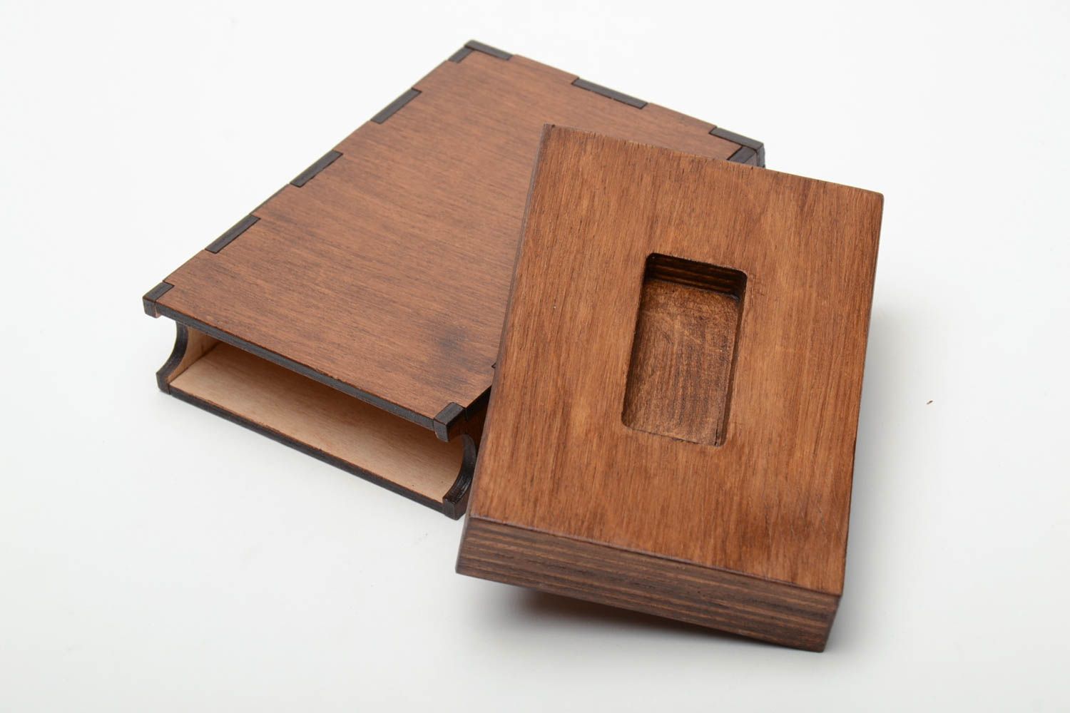 Belle boîte en bois brut faite main originale design cadeau pour garçon photo 4