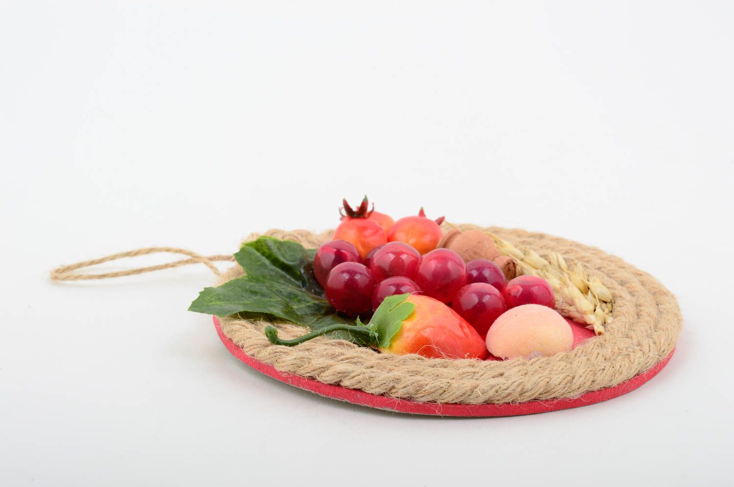 Панно на стену подарок ручной работы фруктовое красивое кухонное панно круглое фото 2