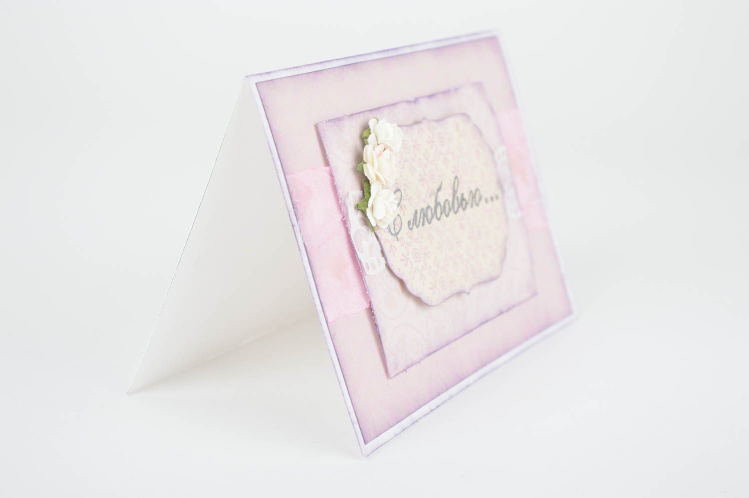 Tarjeta de felicitación exclusiva postal hecha a mano con rosas regalo original foto 4
