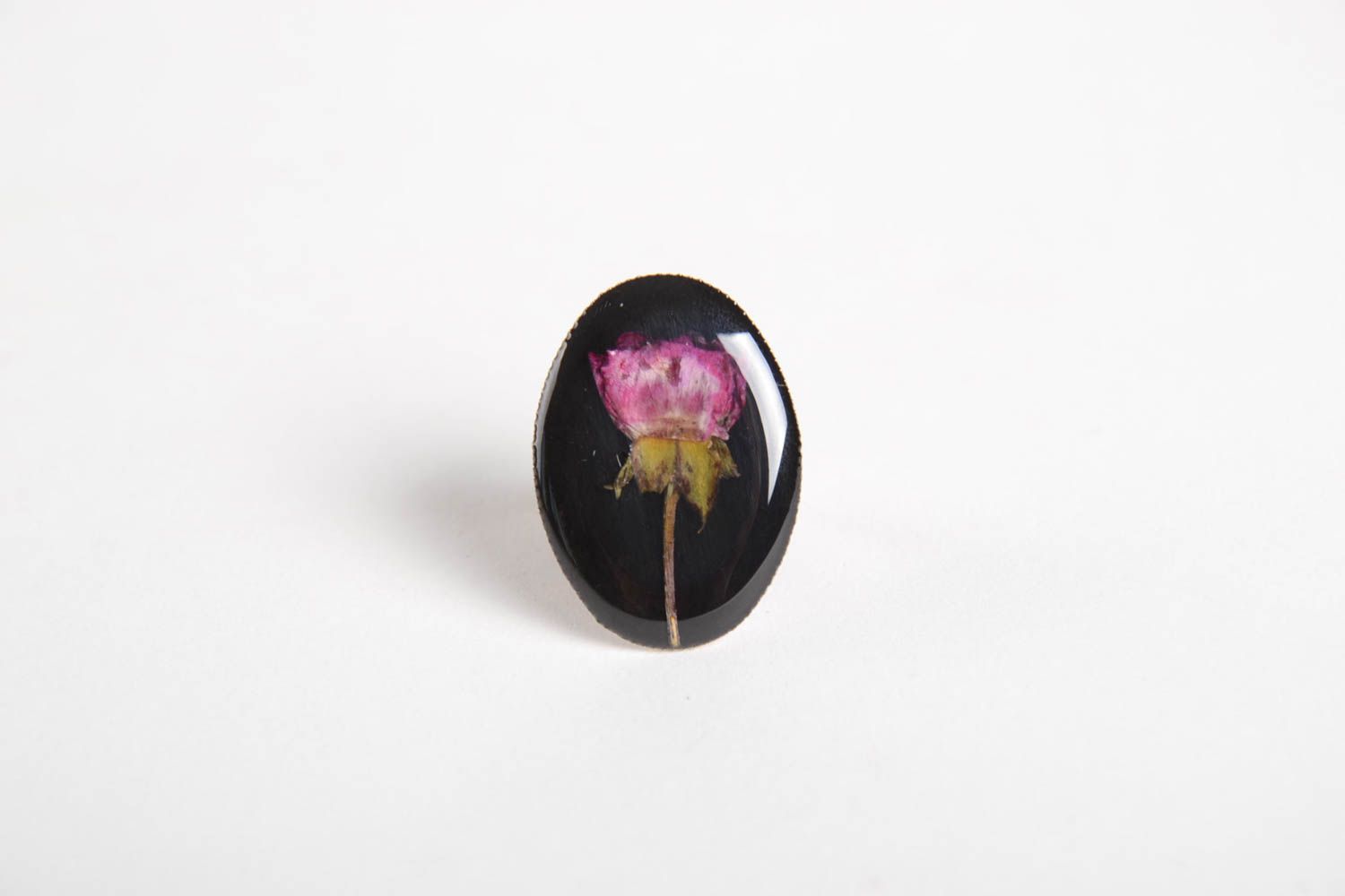 Кольцо ручной работы кольцо из эпоксидной смолы модное кольцо с чайной розой фото 5