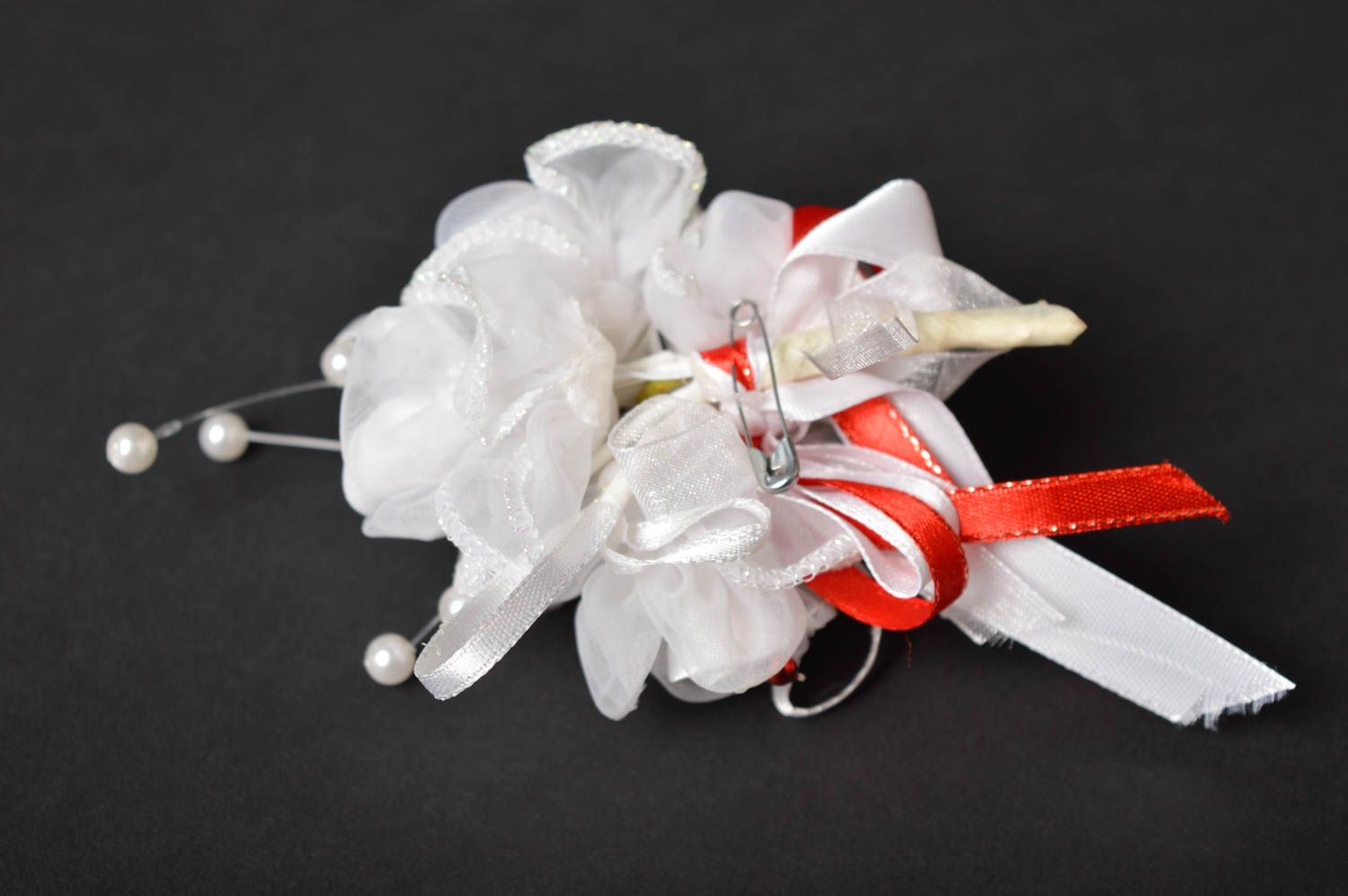 Ramillete de flores hecho a mano botonier para el novio accesorio de boda foto 4