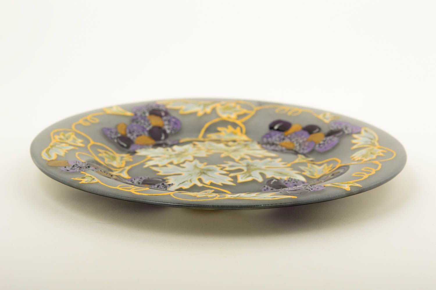 Assiette décorative faite main Vaisselle en verre raisin Décoration maison photo 3