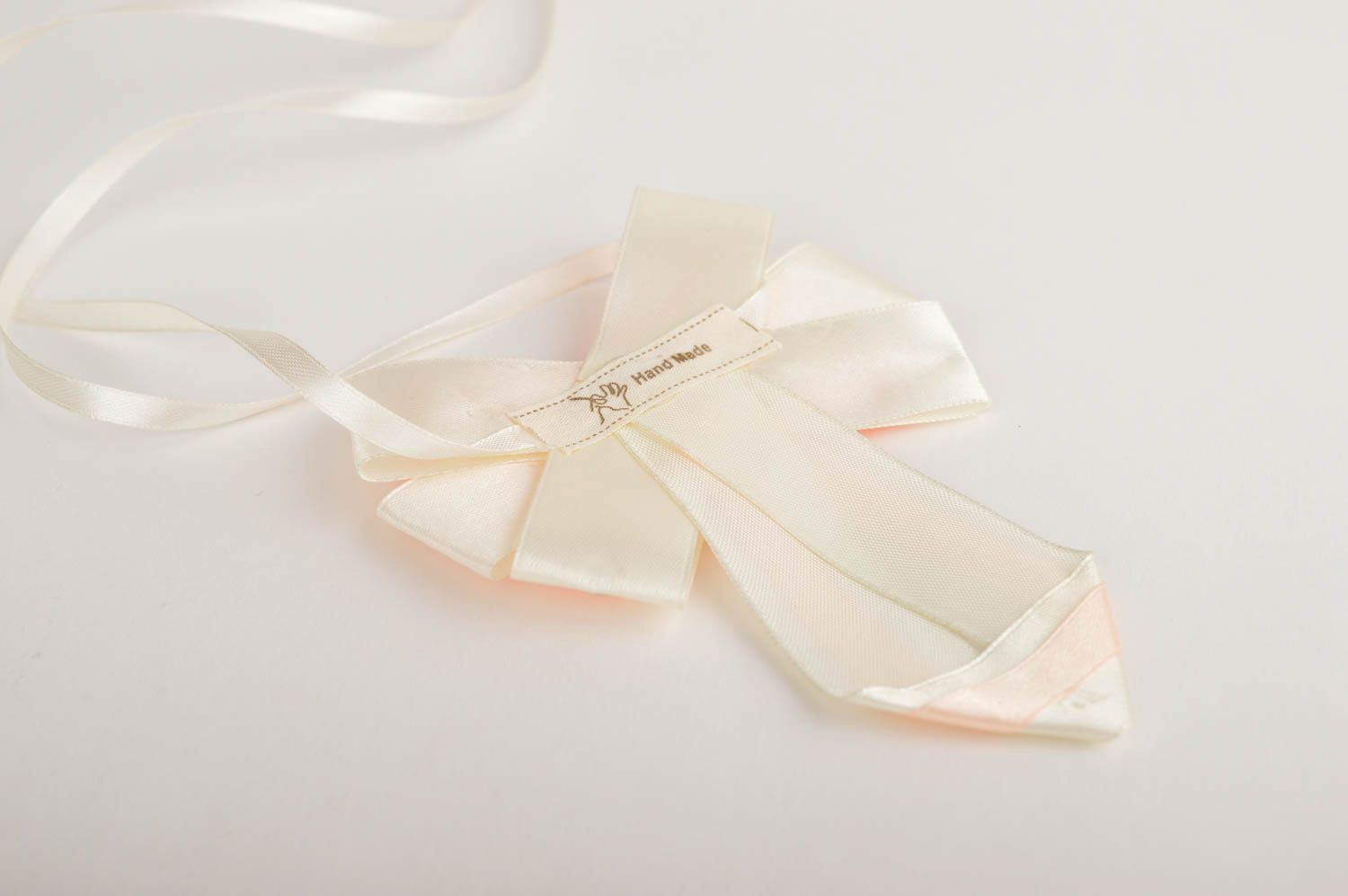 Женский галстук ручной работы необычный подарок аксессуар из лент симпатичный фото 4
