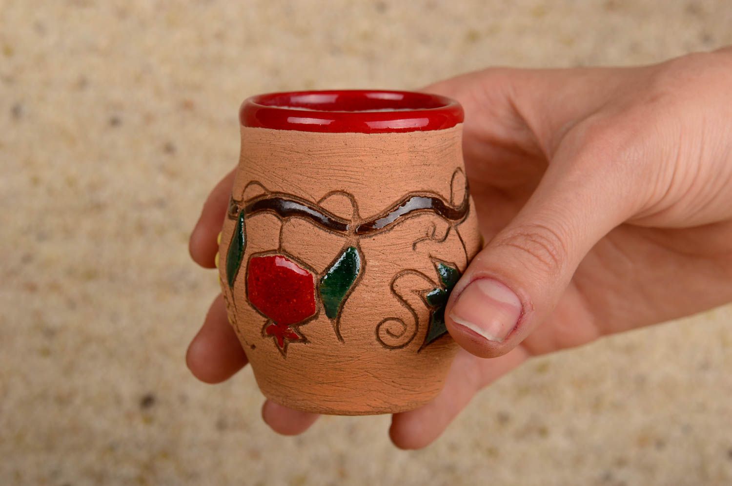 Vaso para vodka de cerámica artesanal utensilio de cocina regalo original foto 4