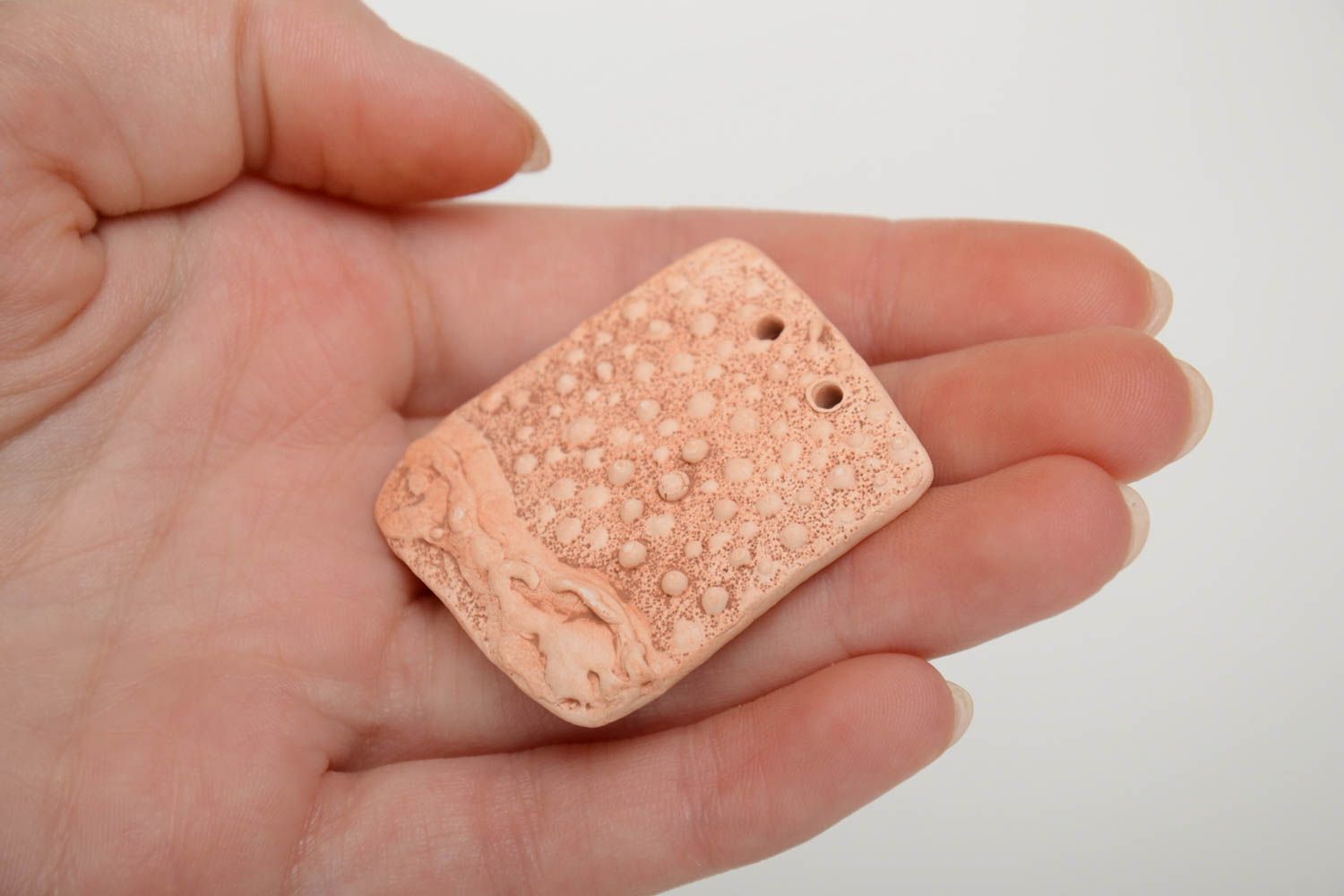 Handmade square DIY clay pendant designer blank for jewelry photo 4