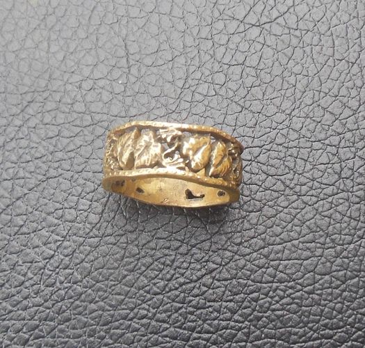 Объемное кольцо из латуни размер 15.5 женское с с растительными мотивами  фото 1