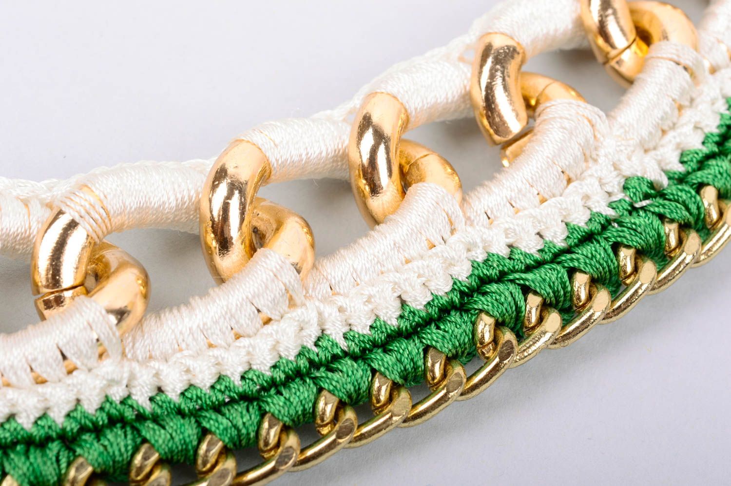 Handmade Damen Collier Modeschmuck Halskette Geschenk für Frauen weiß grün foto 4
