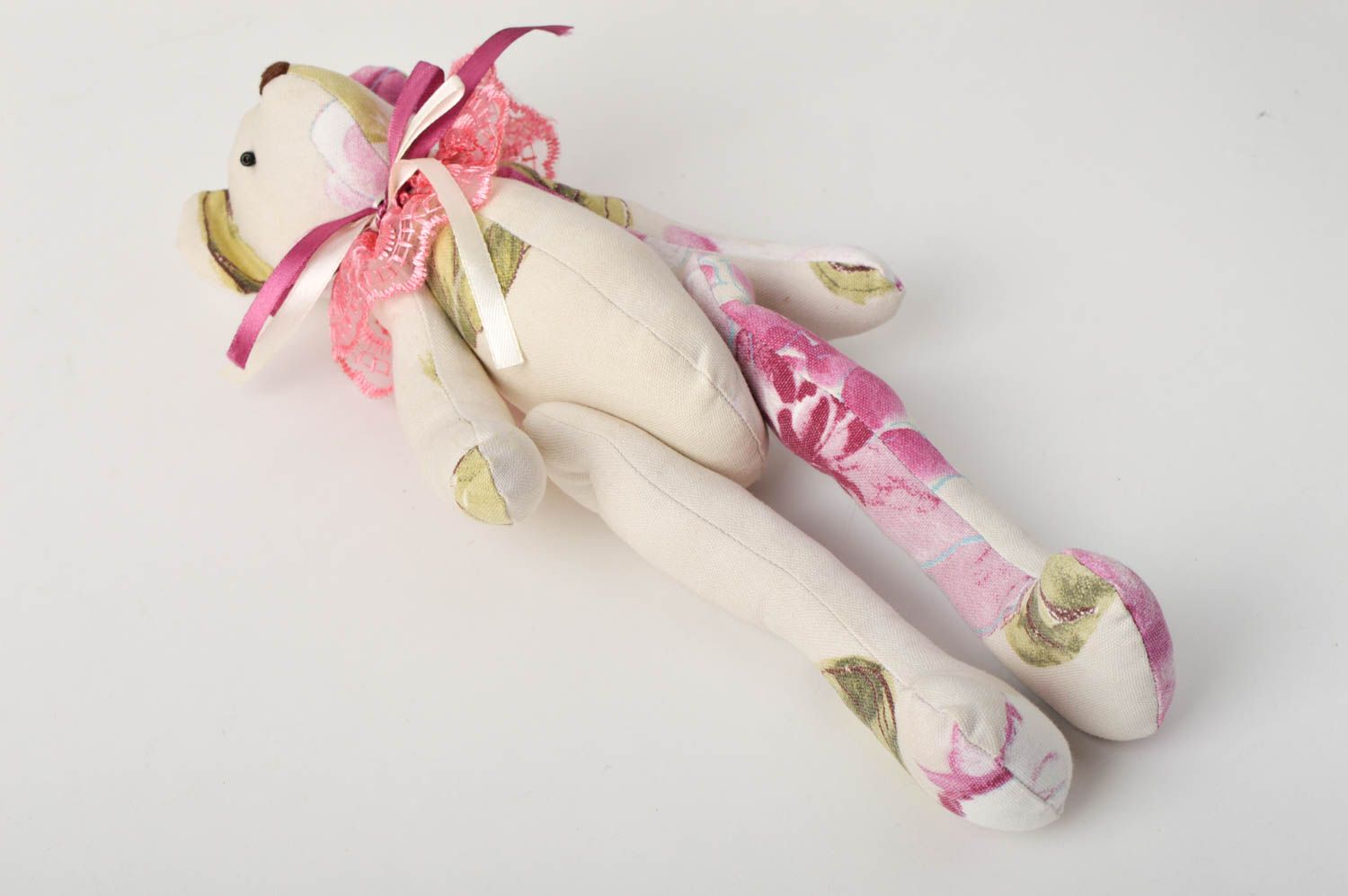 Handmade blumiges Kuscheltier Bär Stoff Spielzeug Geschenk für Kinder  foto 4