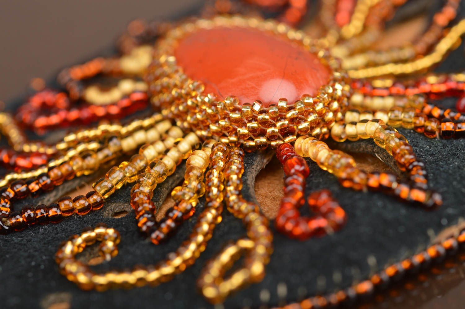 Bracelet large en cuir pour femme perles de rocaille suède original fait main photo 3