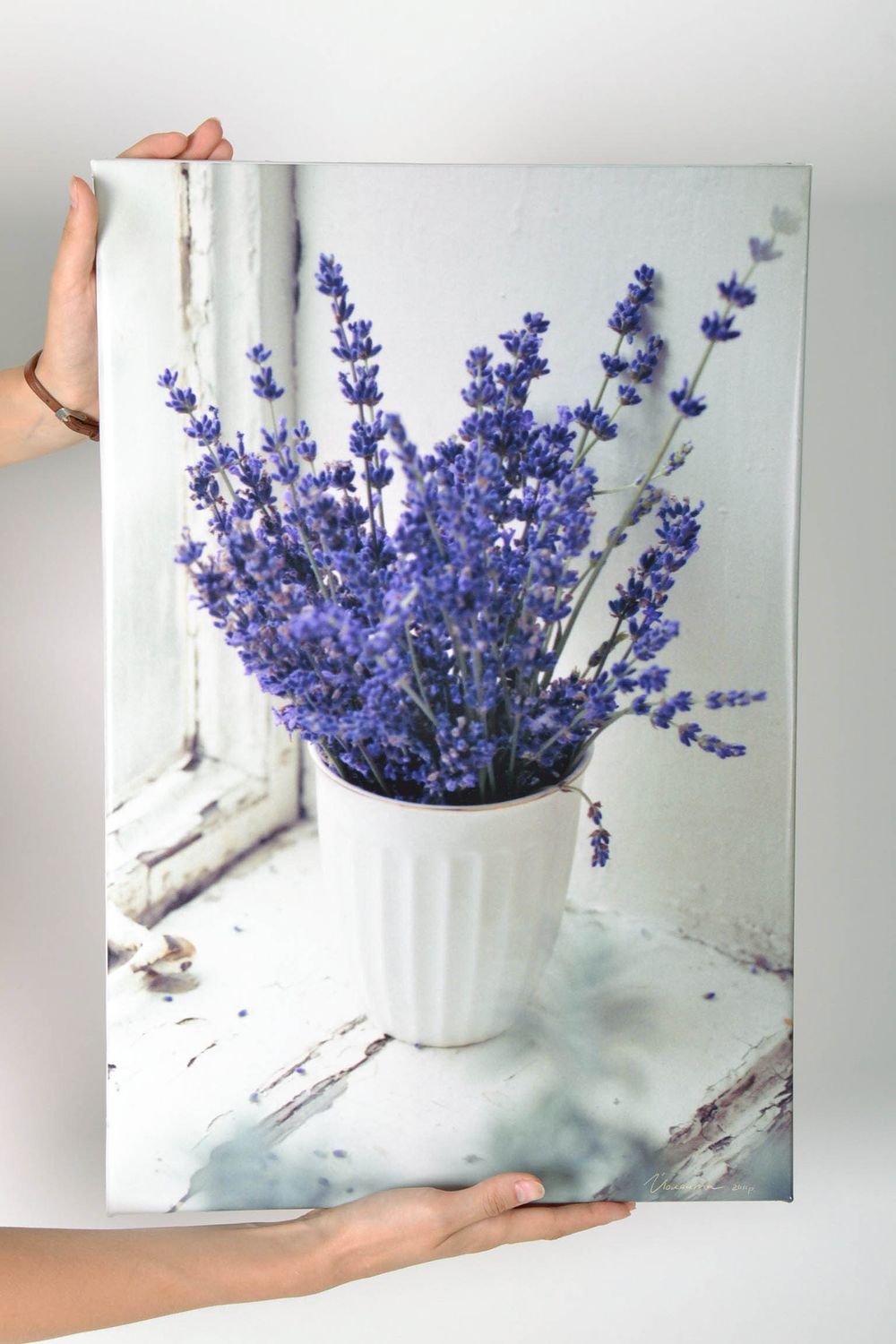 Handmade Bild Lavendel im alten Fenster foto 5