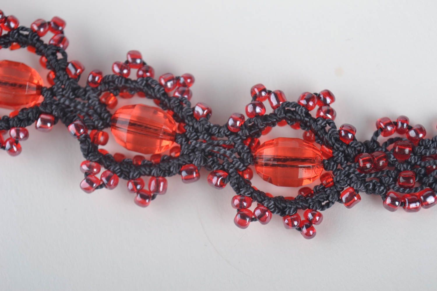 Macrame necklace handmade beaded accessory thread necklace braided jewelry photo 4