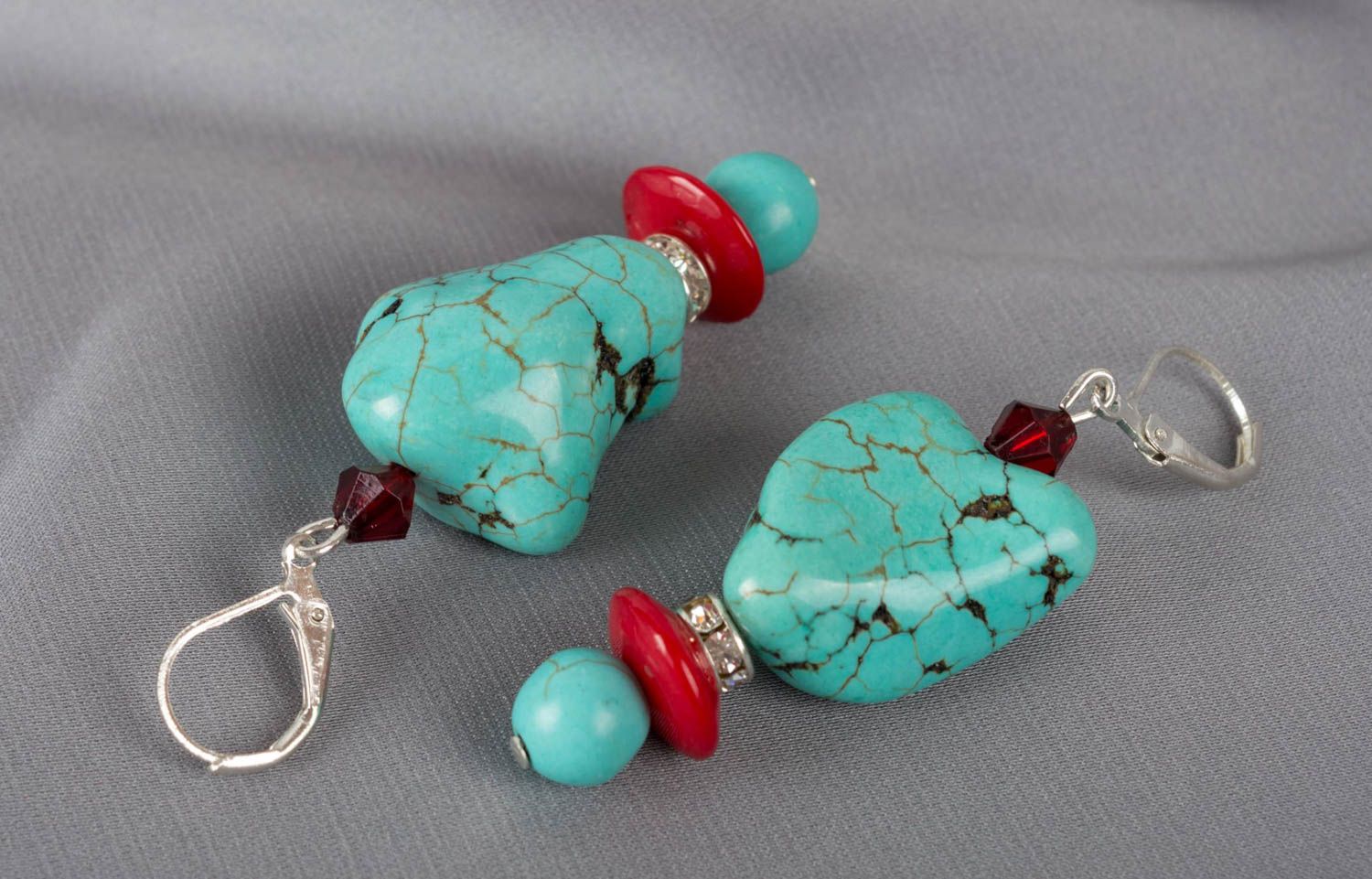 Unusual homemade gemstone earrings crystal earrings evening jewelry gift for her photo 1