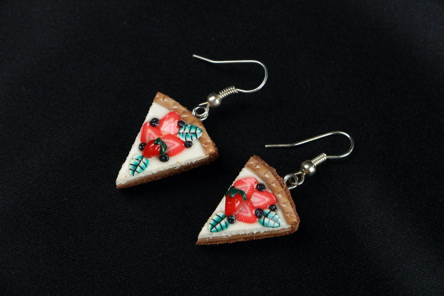 Earrings made of polymer clay Cakes photo 1