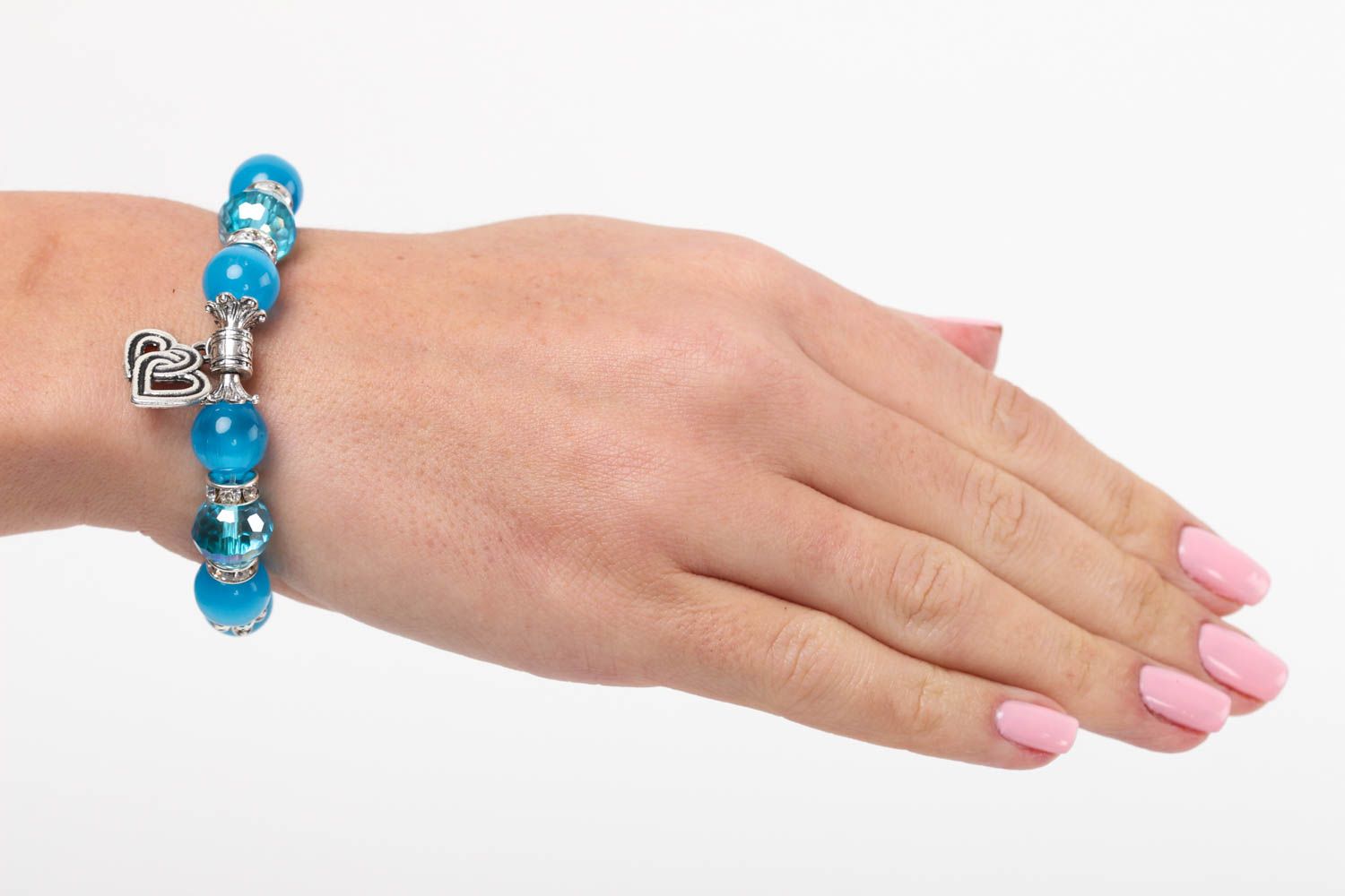 Armband mit Steinen Armband handmade Mode Schmuck Damen Armband aus Katzenauge foto 5