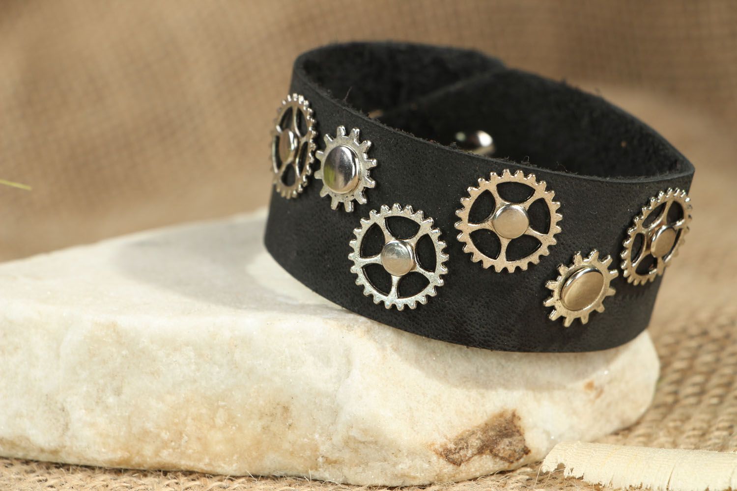 Leather bracelet Steampunk photo 5
