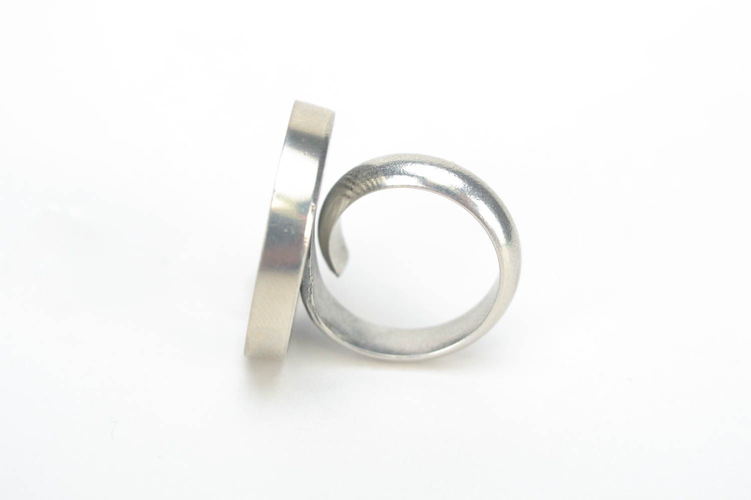 Handmade DIY metal blank round top ring of adjustable size jewelry making ideas photo 4