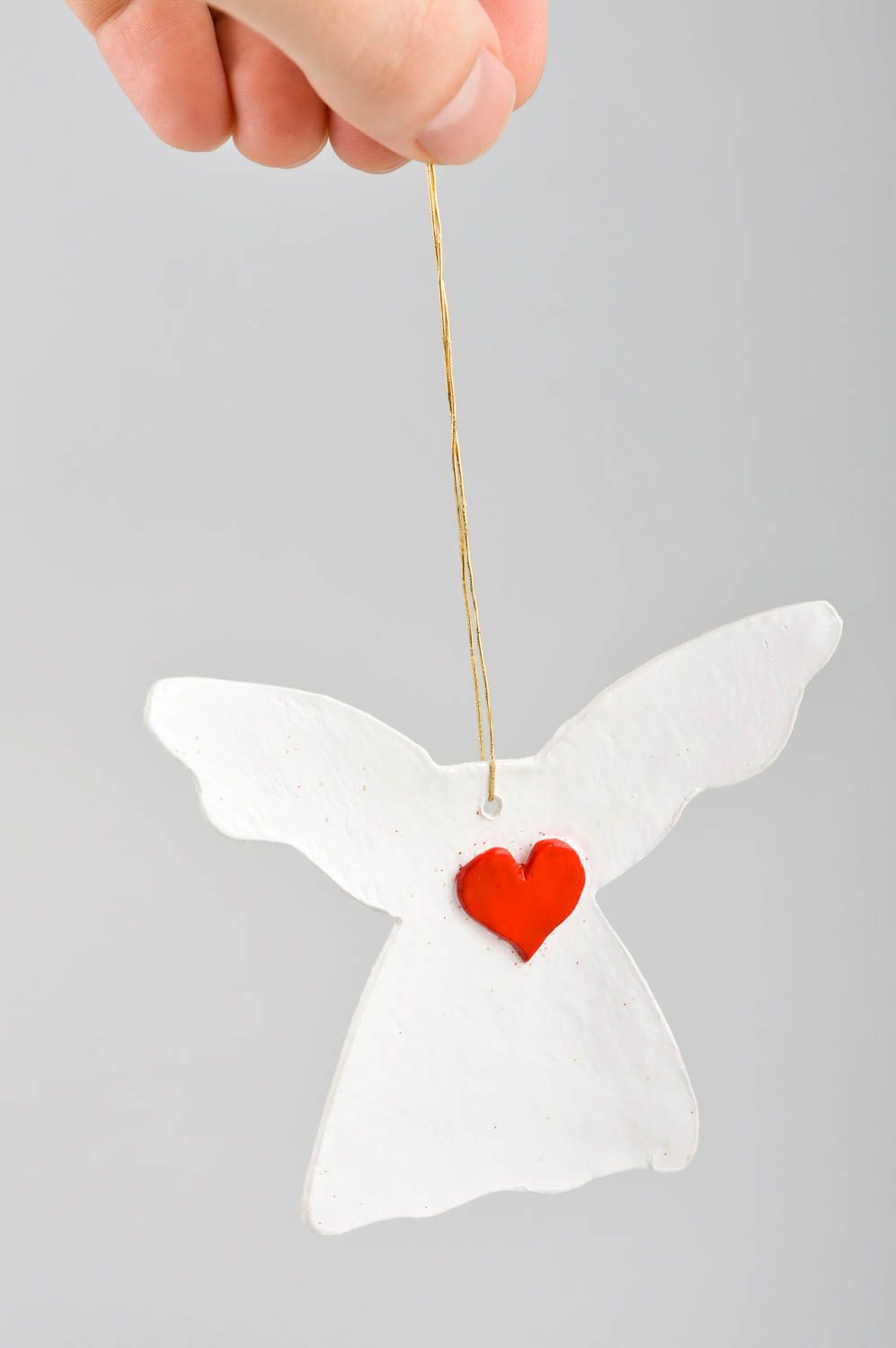 Игрушка на елку хэнд мэйд декор для дома игрушка из полимерной глины Ангел фото 5