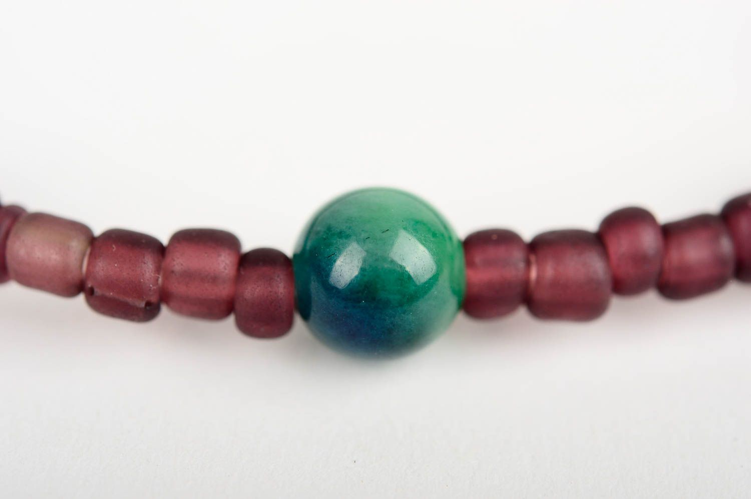 Dark red cherry beads adjustable bracelet for girls photo 4