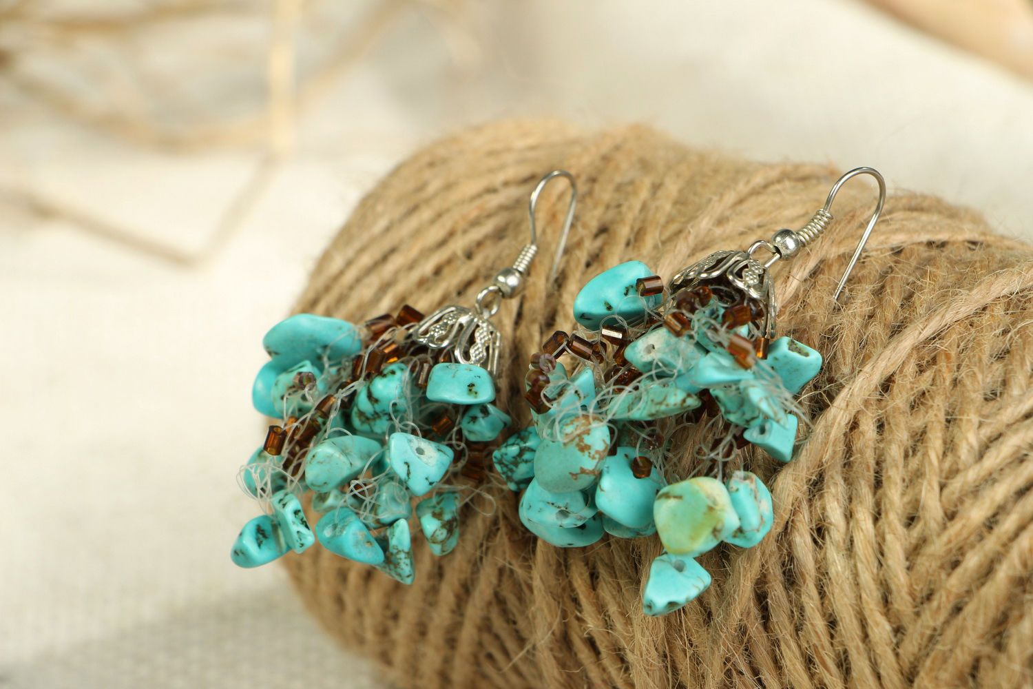 Earrings with turquoise photo 3