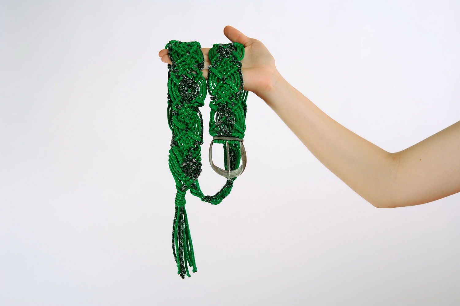 Bracelet et ceinture pour femme verts faits main photo 5