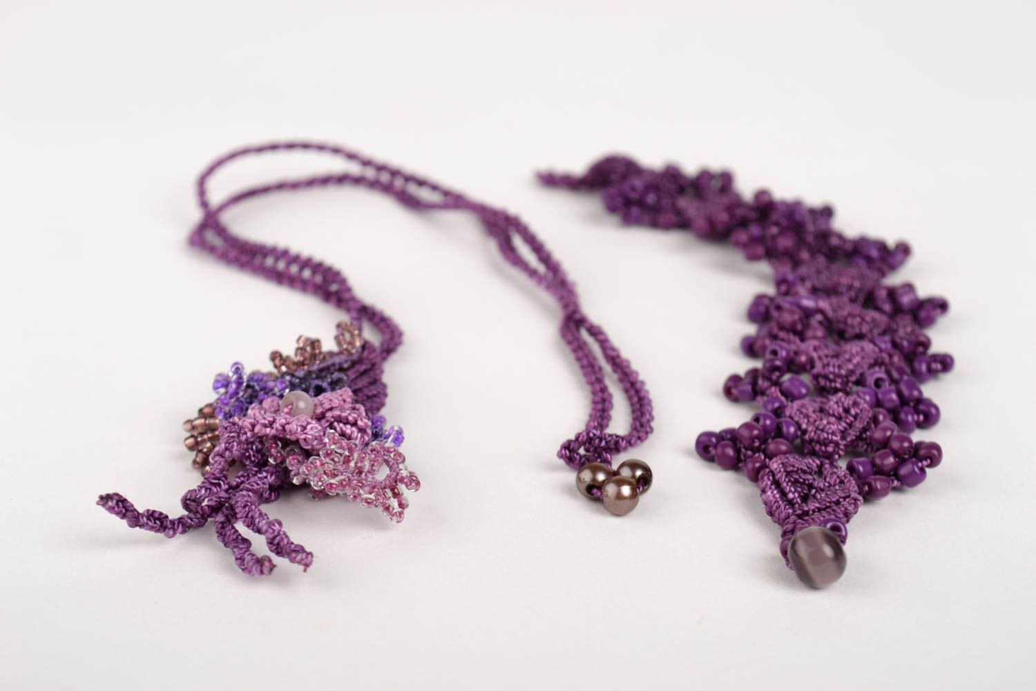 Stylish handmade jewelry set woven bracelet woven pendant fashion trends photo 4