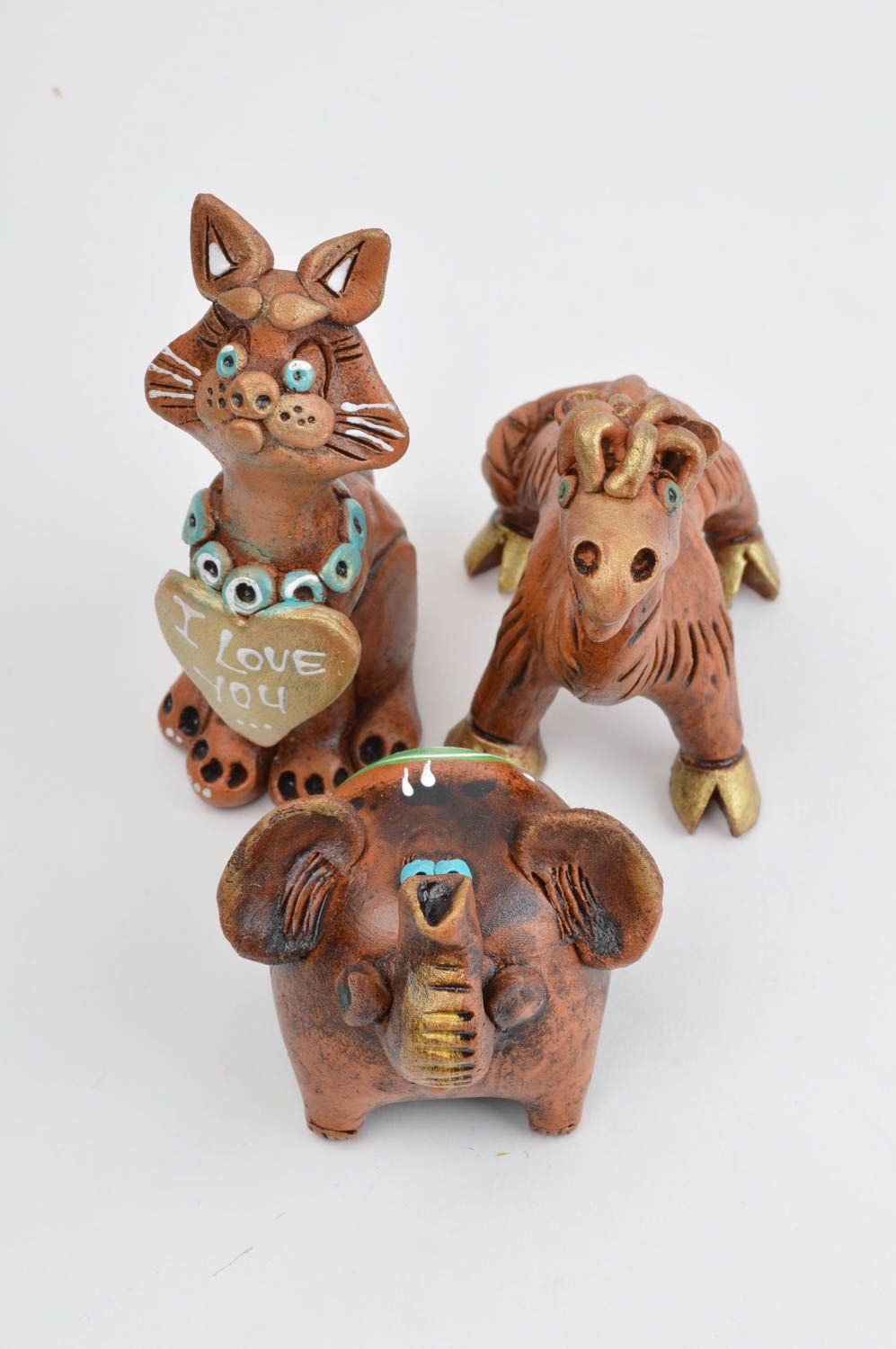 Figurines miniatures fait main Objets décoratifs 3 animaux Décoration maison photo 3