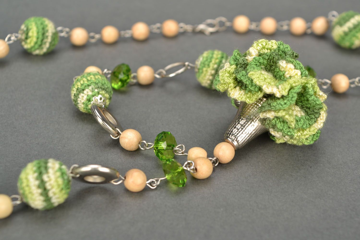 Crocheted beaded necklace photo 4