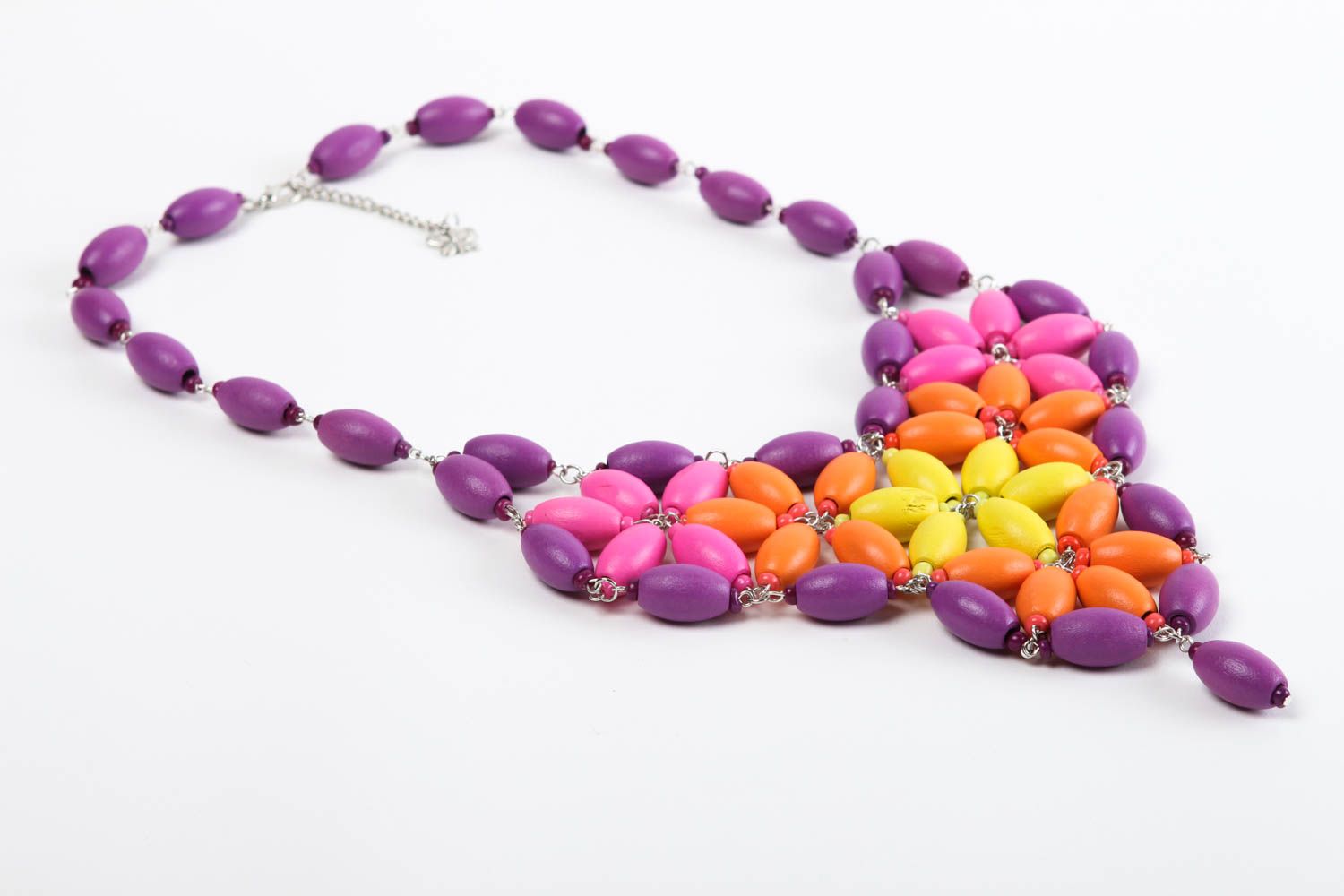 Colored bright necklace handmade stylish accessories beautiful jewelry photo 2