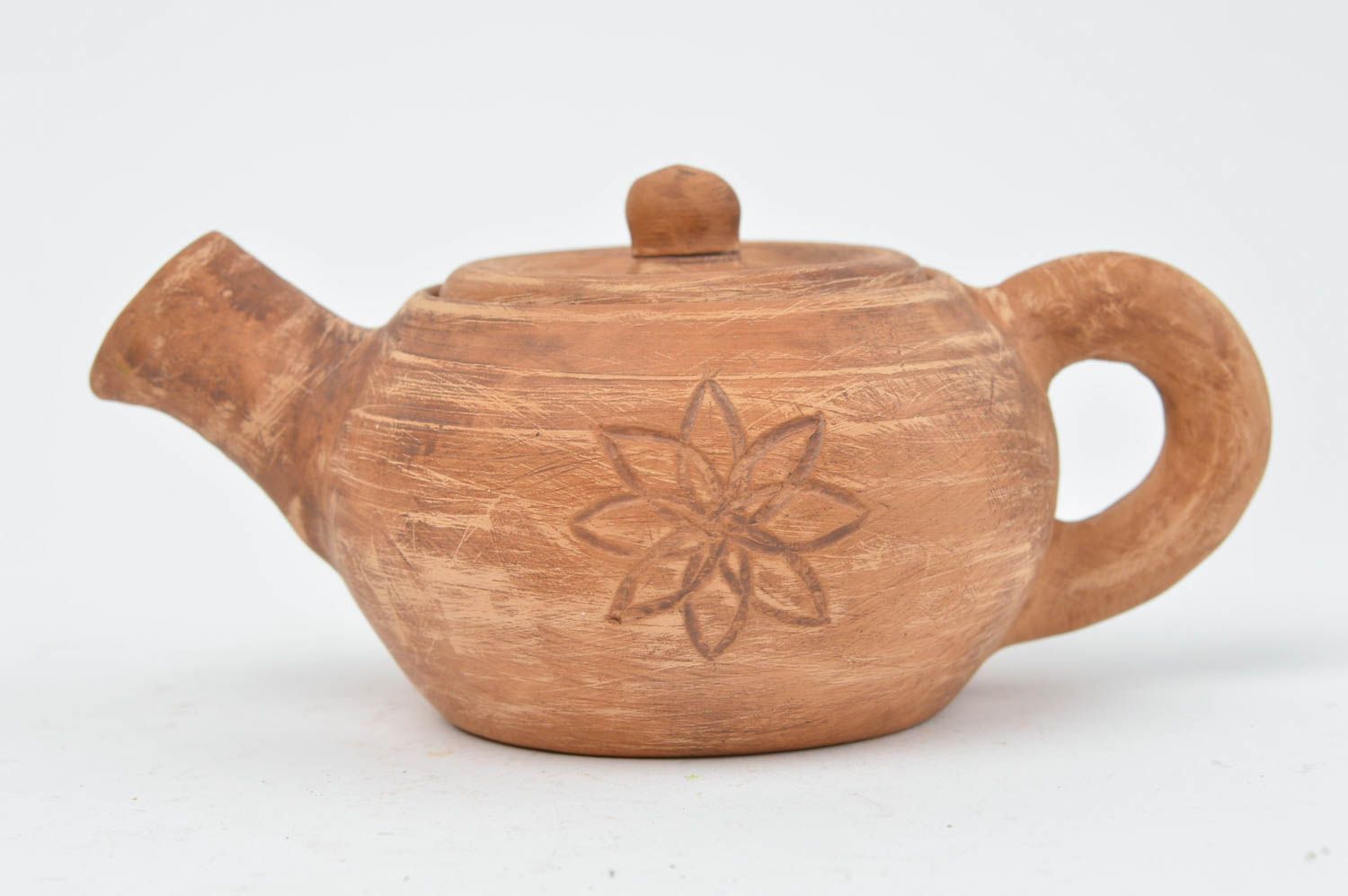 Stylish teapot made of clay cute handmade pottery unusual kitchen utensils photo 2