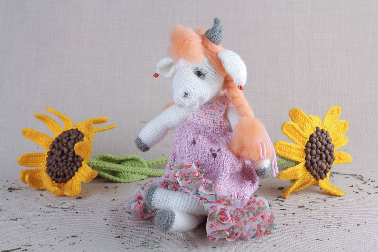 Homemade crochet soft toy Goat photo 1