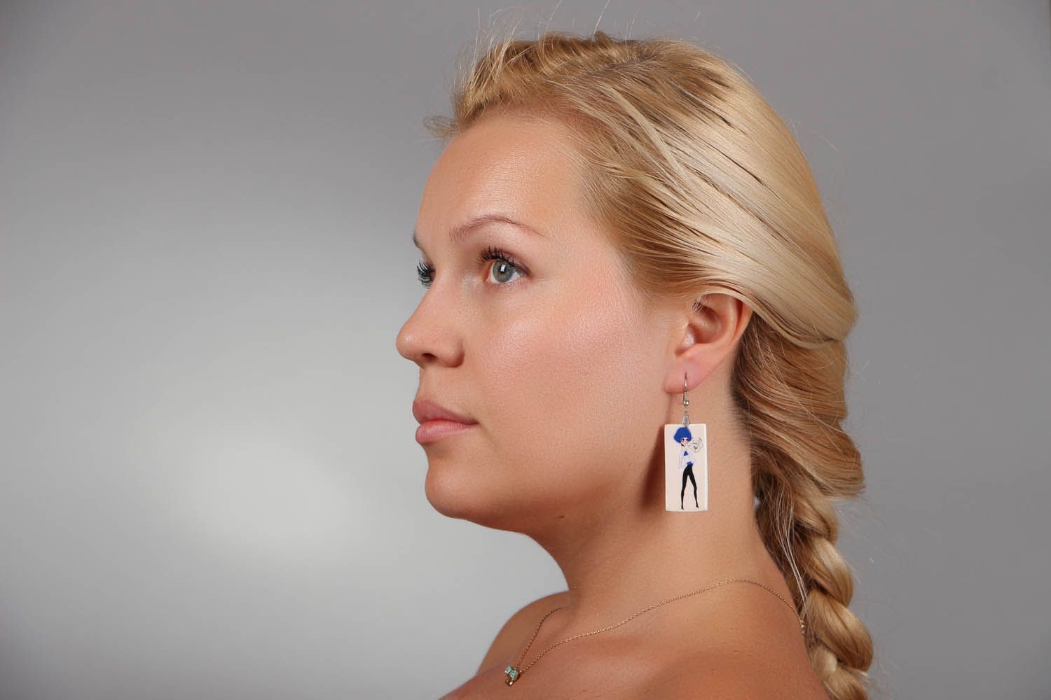 Polymer clay earrings with image photo 4