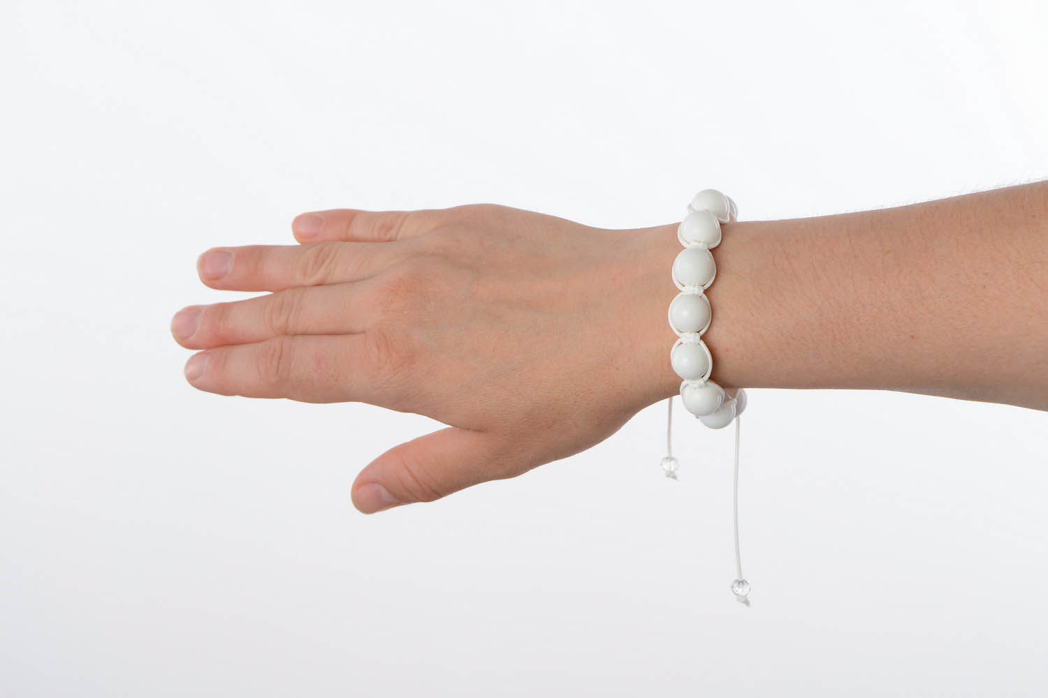 Bracelet de perles d'agate blanche photo 5