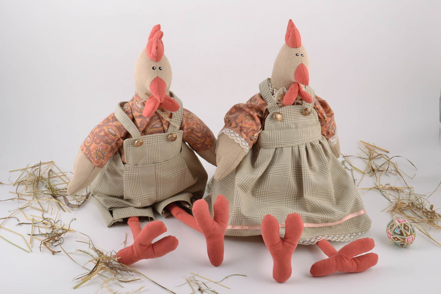 Conjunto de juguetes de tela bonitos gallinas enamoradas 2 piezas  foto 1