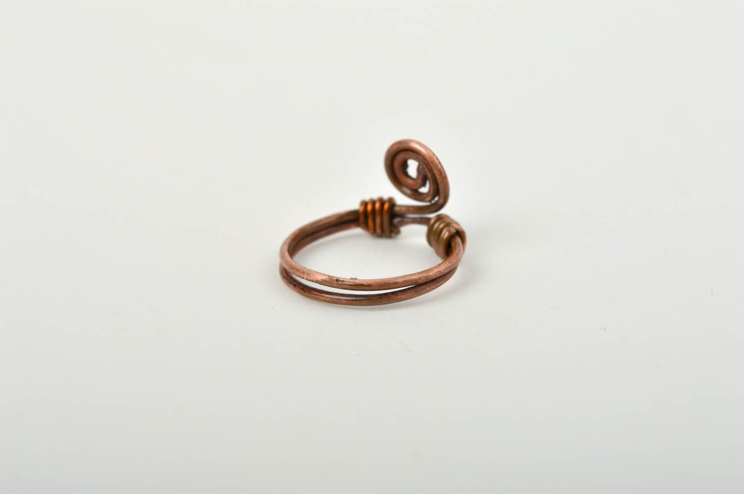 Кольцо ручной работы металлическое кольцо украшение из меди авторское  фото 5