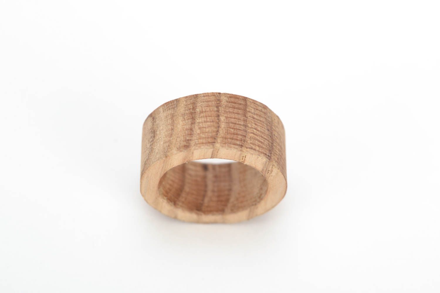 Breiter Schmuck Ring Rohling aus Holz handgefertigt Eichenholz foto 2