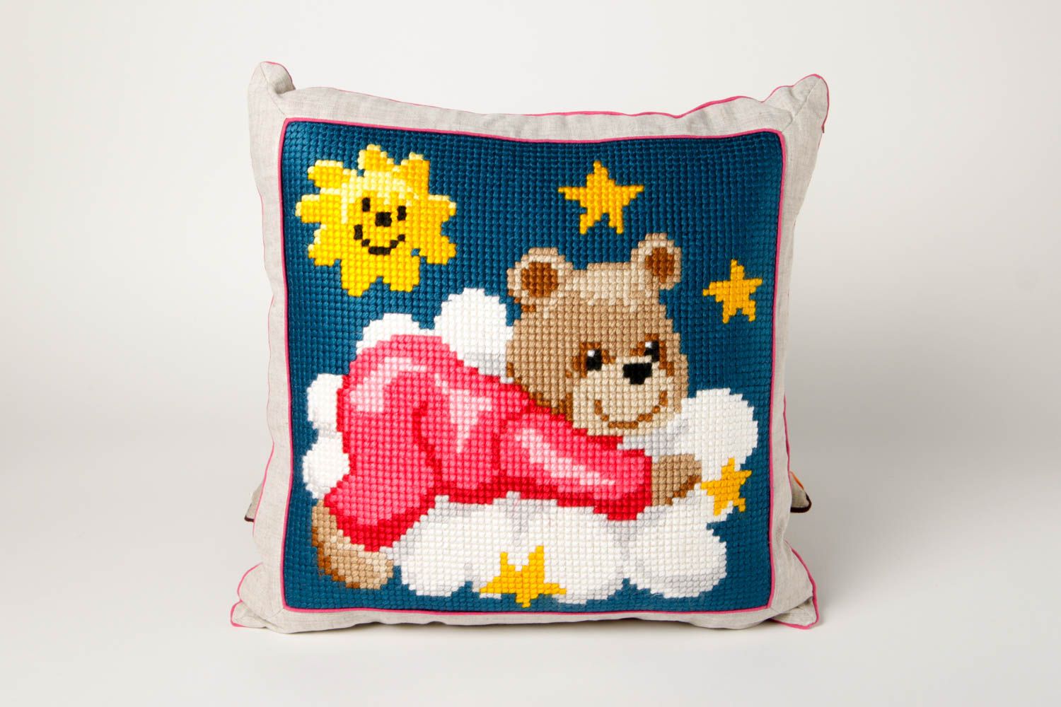 Beautiful handmade throw pillow soft cushion home goods nursery design photo 3