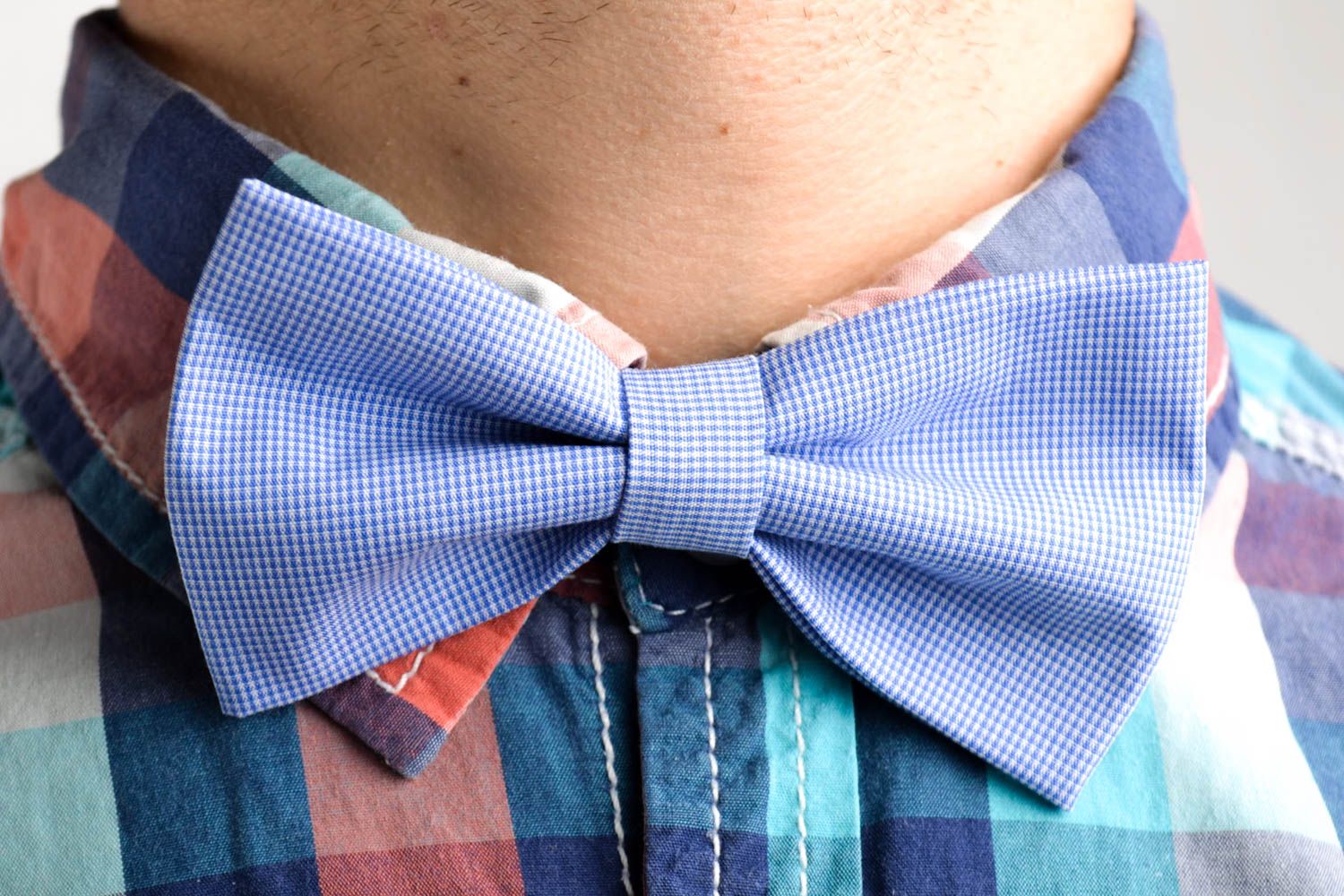 Handmade accessories for men stylish cute bow tie unusual blue bow tie photo 1