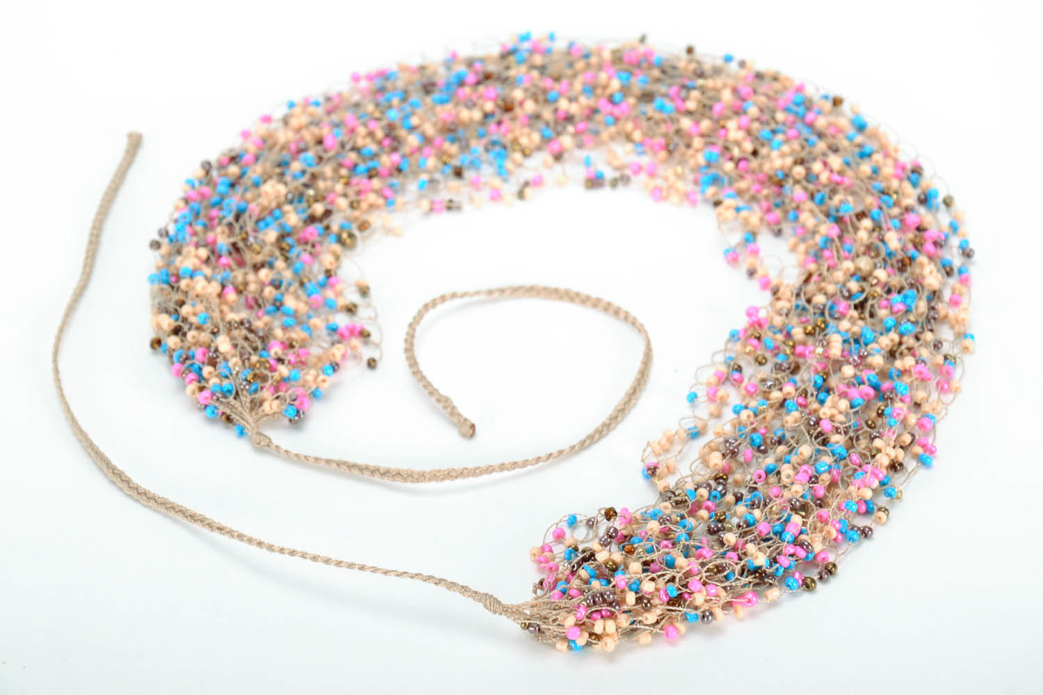 Multi-colored bead necklace photo 4