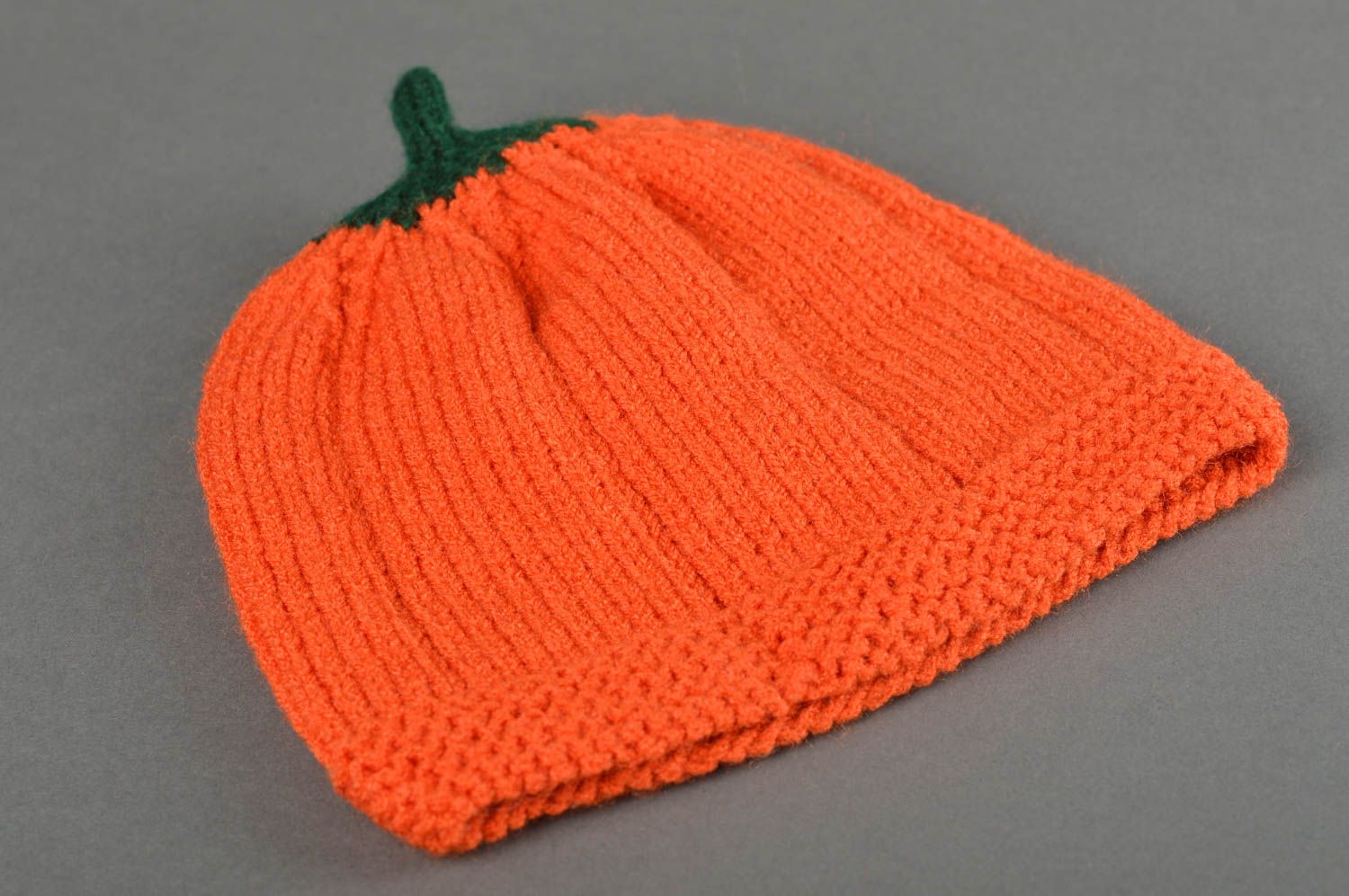 Стильная шапка ручной работы вязаная шапка для детей зимняя шапка апельсинка  фото 3