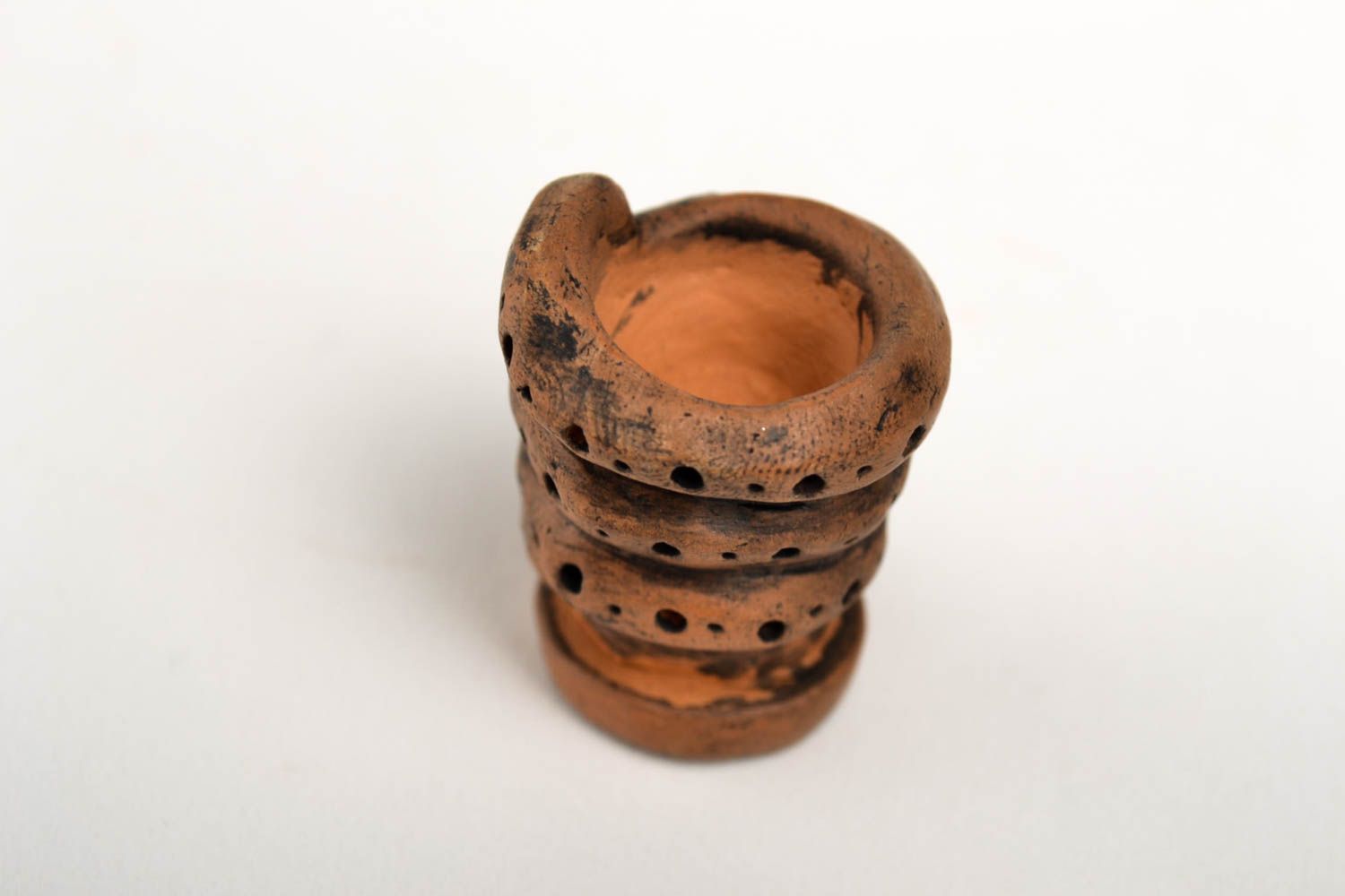 Handmade smoking bowl decorative clay thimble for hookah present for men photo 5